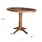 International Concepts Round 36 in Round Top Pedestal Table with 12 in Leaf, 36.1 in H, Distressed Oak, 36 in W, 48 in L K42-36RXT-27B-6B - alternate 9